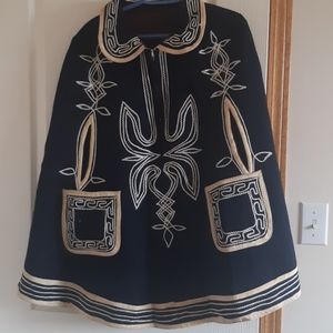 Vintage 1950/1960 Embroidered Woolen Cape